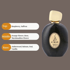 Aswad EDP Spray 100ML (3.4 OZ) by MTJ | Long Lasting Blend of Floral Elegance & Exotic Spices, Unisex Scent.