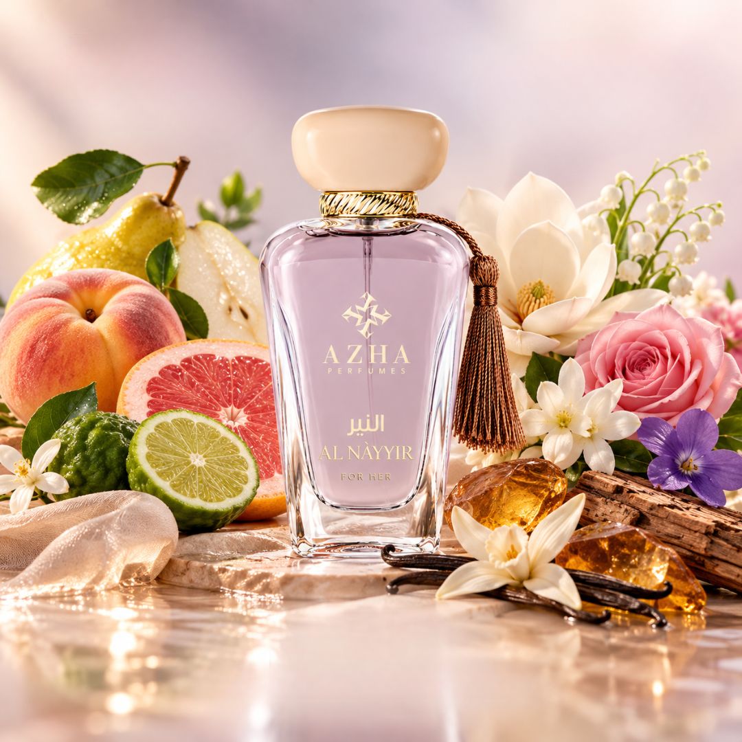 Al Nayyir Eau de Parfum Spray by AZHA, 100ml bottle with elegant packaging and floral fragrance accents.
