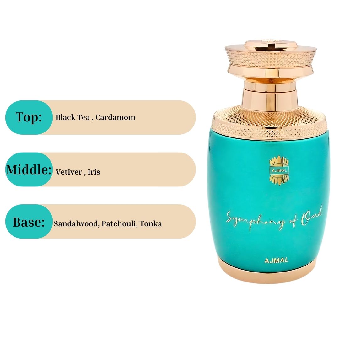 Symphony of Oud EDP Spray 75ML (2.5 OZ) by AJMAL | Long Lasting, Luxurious, Captivating, Divine, Signature Scents.