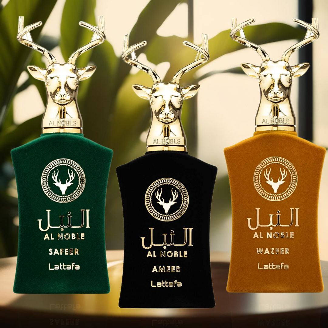 Al Noble Ameer, Wazeer, Safeer EDP Spray 100ML (3.4 OZ) By Lattafa | Exude Masculinity With These Compelling Fragrances. (COLLECTION)