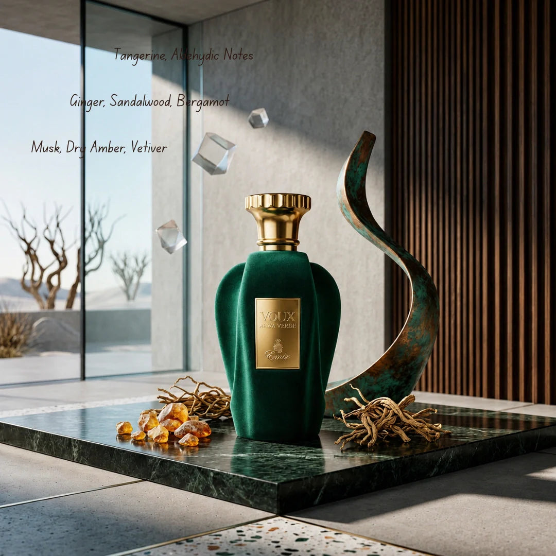 Voux Alma Verde Eau de Parfum Spray by Paris Corner, 100ml bottle with elegant green packaging and floral accents.