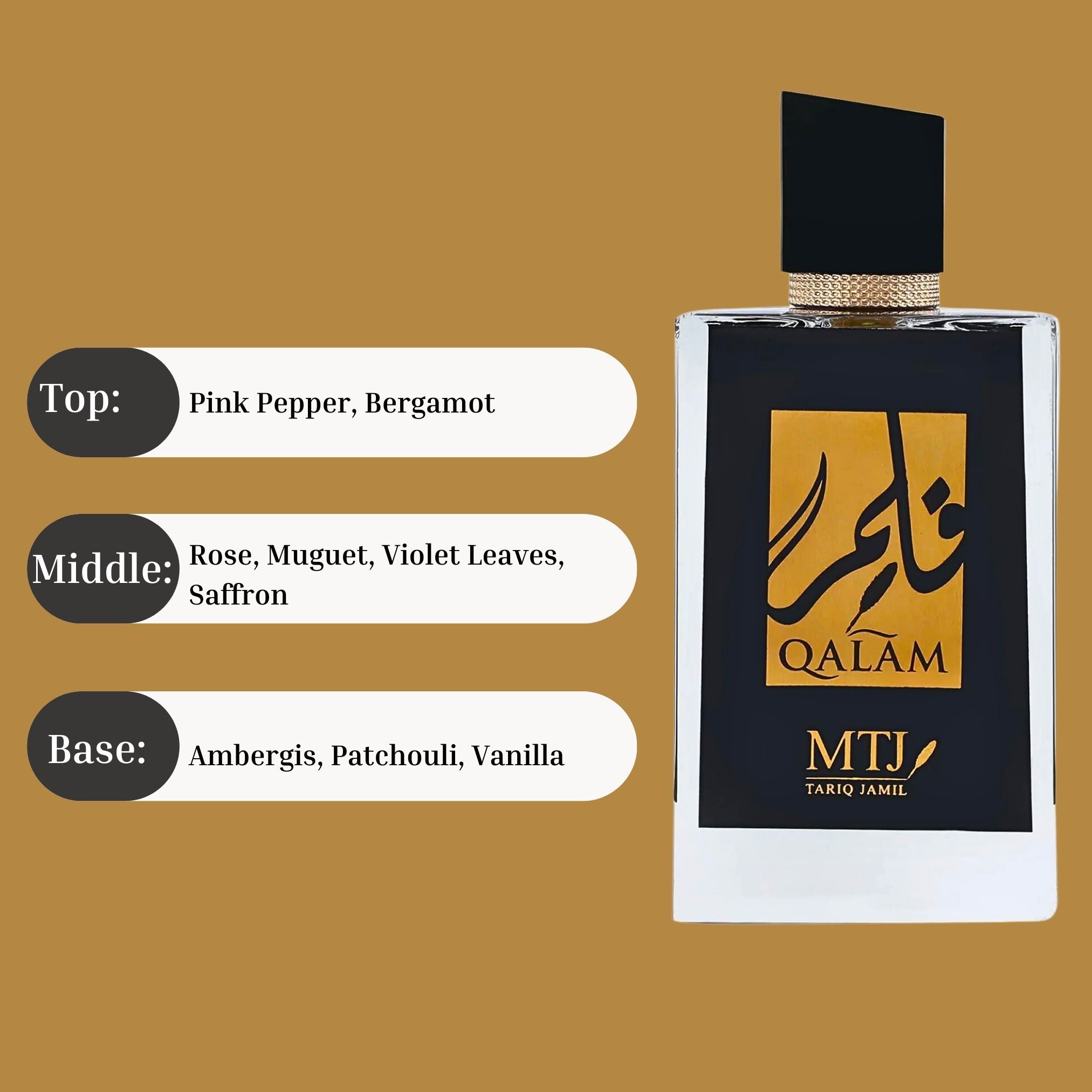 Qalam EDP Spray 100ML (3.4 0Z) by MTJ | Long Lasting, Refreshing, Warm Spicy, Musky, Floral, Unisex Scent.