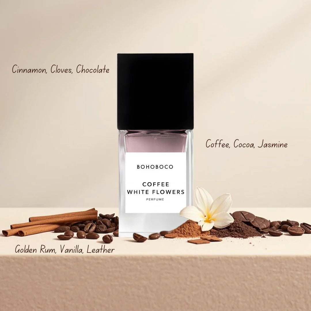 Coffee White Flowers Eau de Parfum Spray 50ml (1.7 fl oz) by Bohoboco - Intense Oud