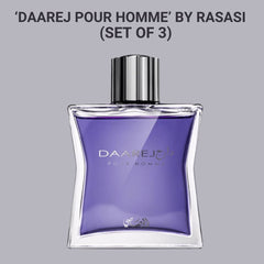 Daarej Pour Homme EDP Spray 100 ML (3.4 OZ) by Rasasi | Perfume for Every Occasion (PACK OF 3)