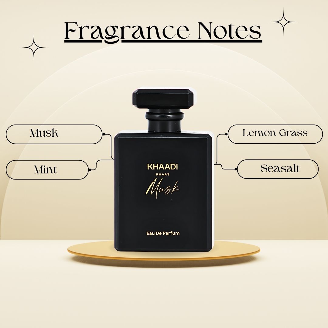 Khaas Musk EDP Spray 100ML (3.4 OZ) by Khaadi | Long Lasting, Fresh, Citrusy and Aquatic Perfumes.