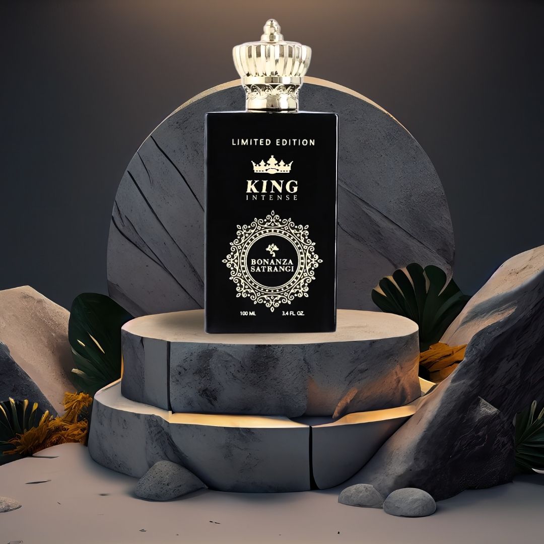 King Intense EDP Spray 100ML (3.4 OZ) by Bonanza Satrangi | Long Lasting, Refreshing, Warm, Exquisite Vanilla Fragrance.