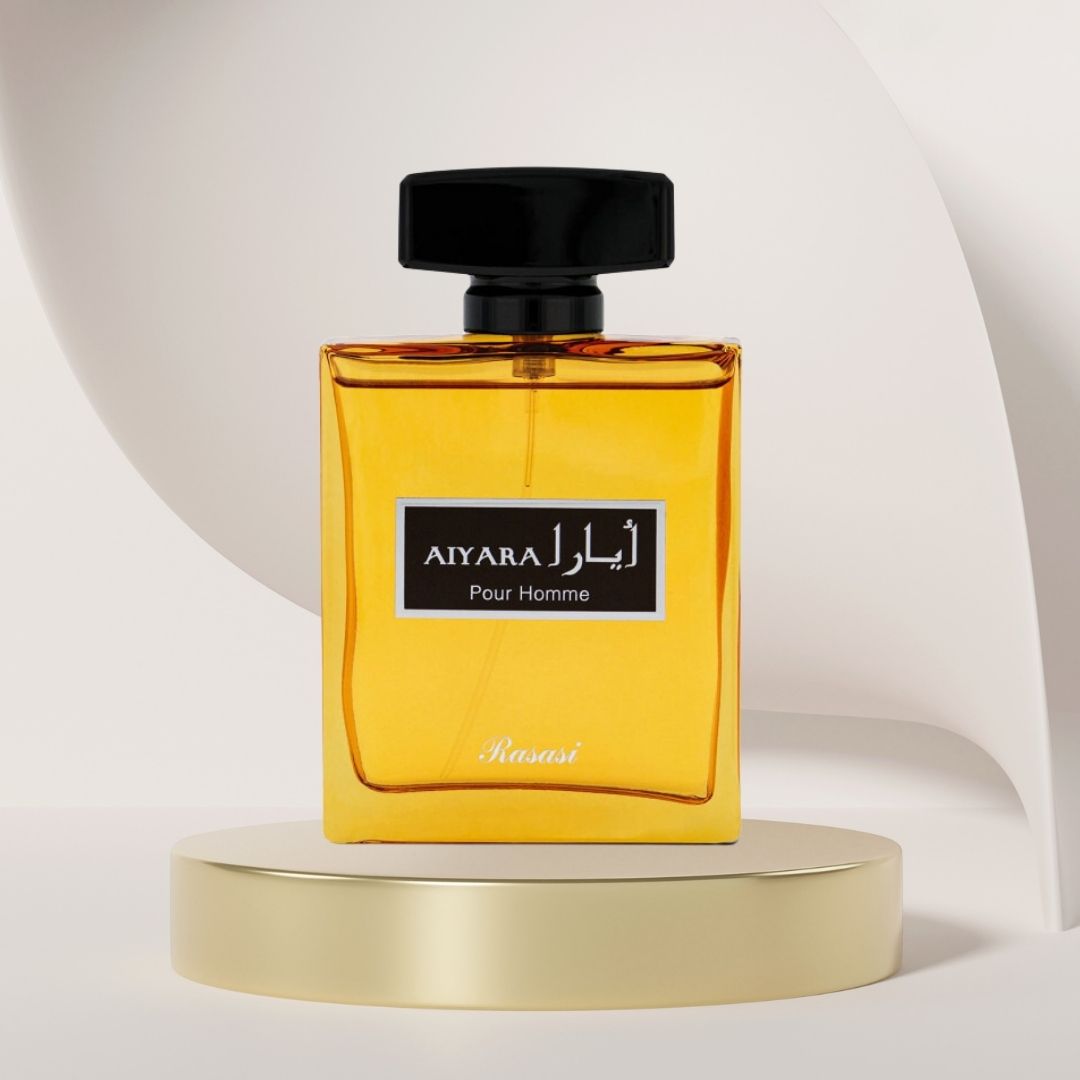 Aiyara Pour Homme EDP Spray 100ML (3.38 OZ) by Rasasi | Long Lasting, Spicy, Woody, Sweet, Luxurious Masculine Scent.