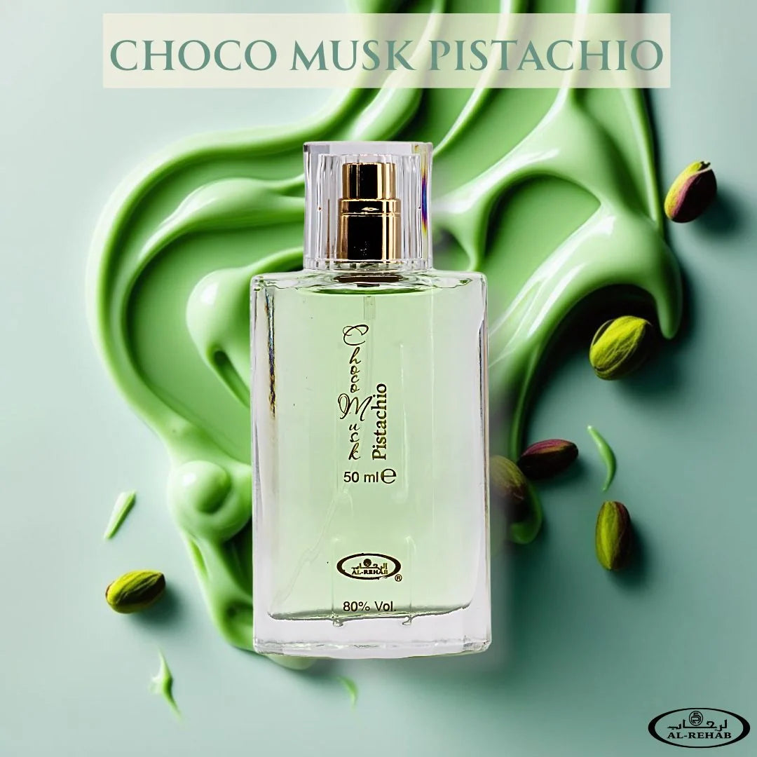 Choco Musk Pistachio Eau De Parfum Spray 50ML (1.65 OZ) by Al Rehab