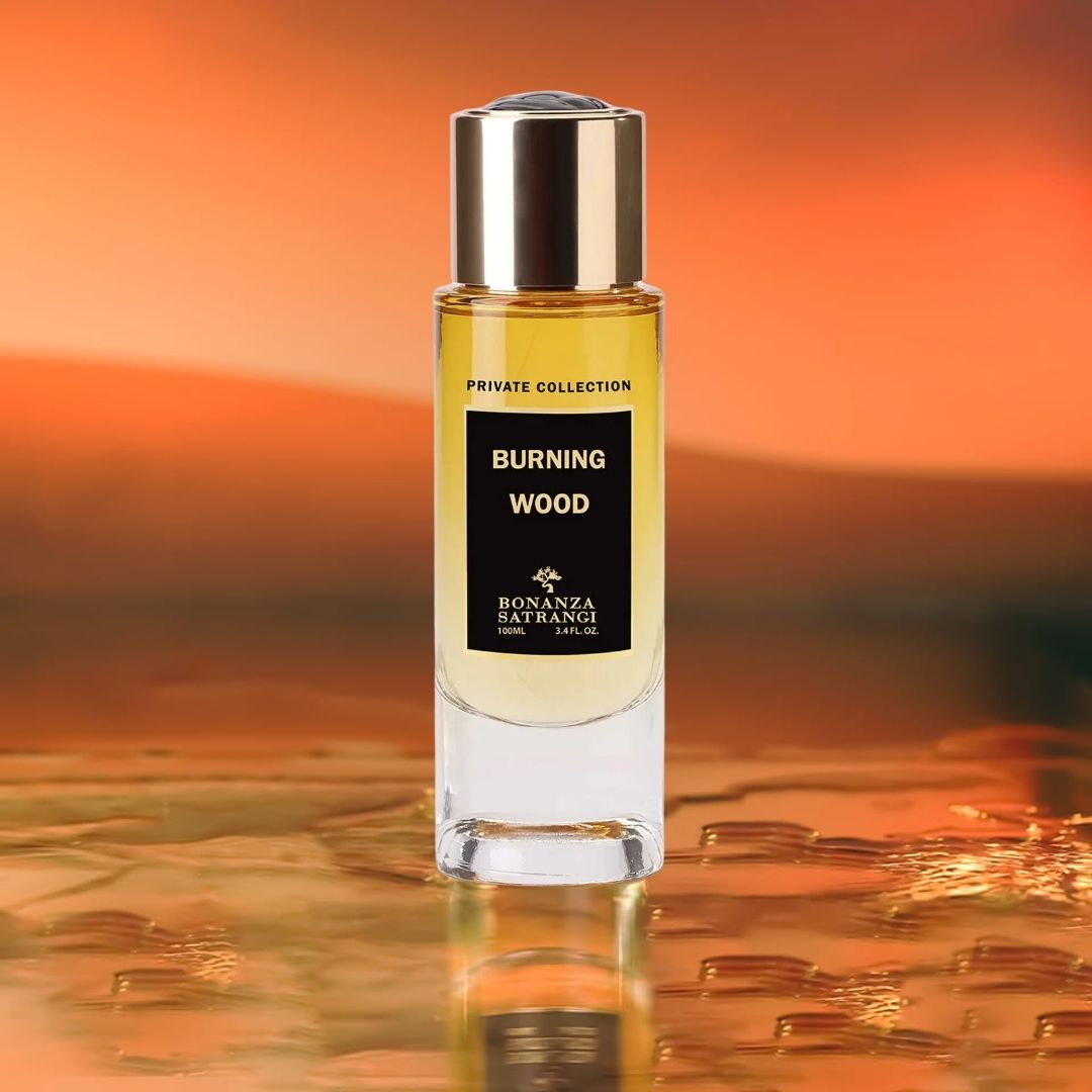 Burning Wood EDP Spray 100ML (3.4 OZ) by Bonanza Satrangi | Long Lasting, Floral, Musky, Woody, Luxurious Fragrance.