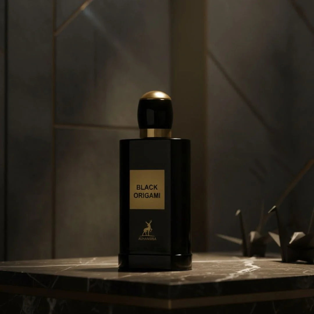 Black Origami Eau de Parfum Spray 100ml (3.4 oz) by Maison Alhambra - Intense Oud