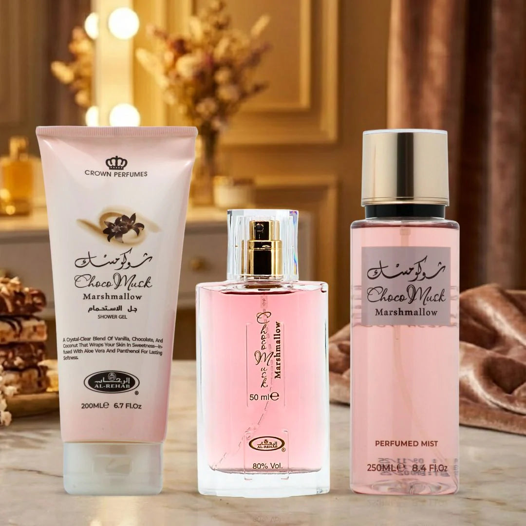 Choco Musk Marshmallow 3-Piece Perfume Gift Set by Al Rehab (Gift Set)