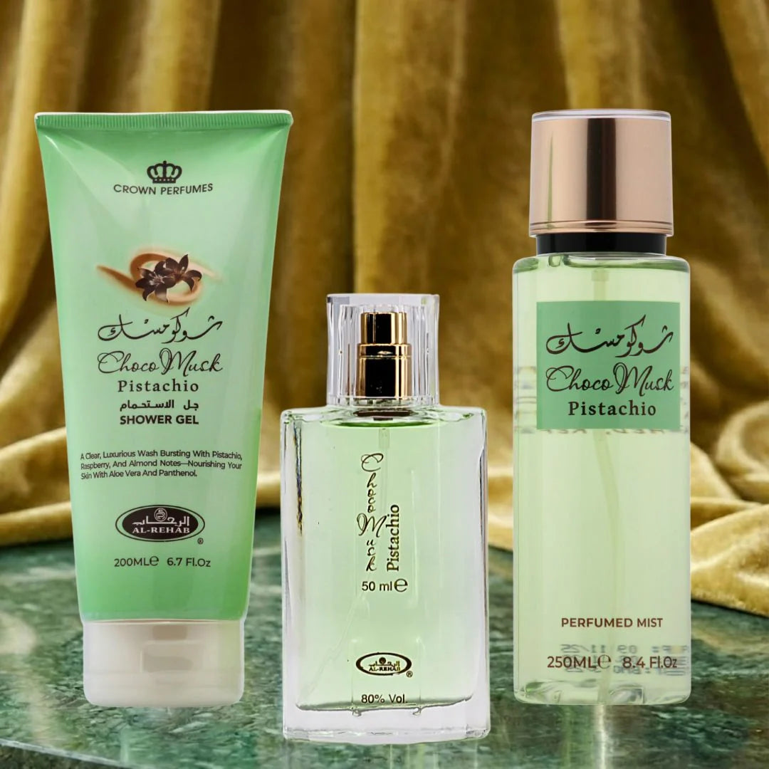Choco Musk Pistachio 3-Piece Perfume Gift Set by Al Rehab (Gift Set)