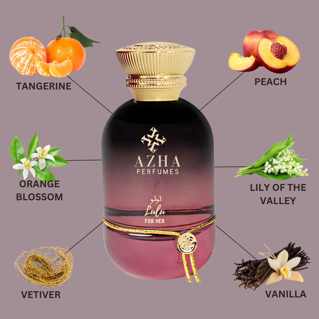 Lulu For Her Eau De Parfum Spray 100ML (3.4 OZ) by Azha | A Radiant Floral Bouquet, Wrapped in Soft Musk & Vanilla's Gentle Touch.