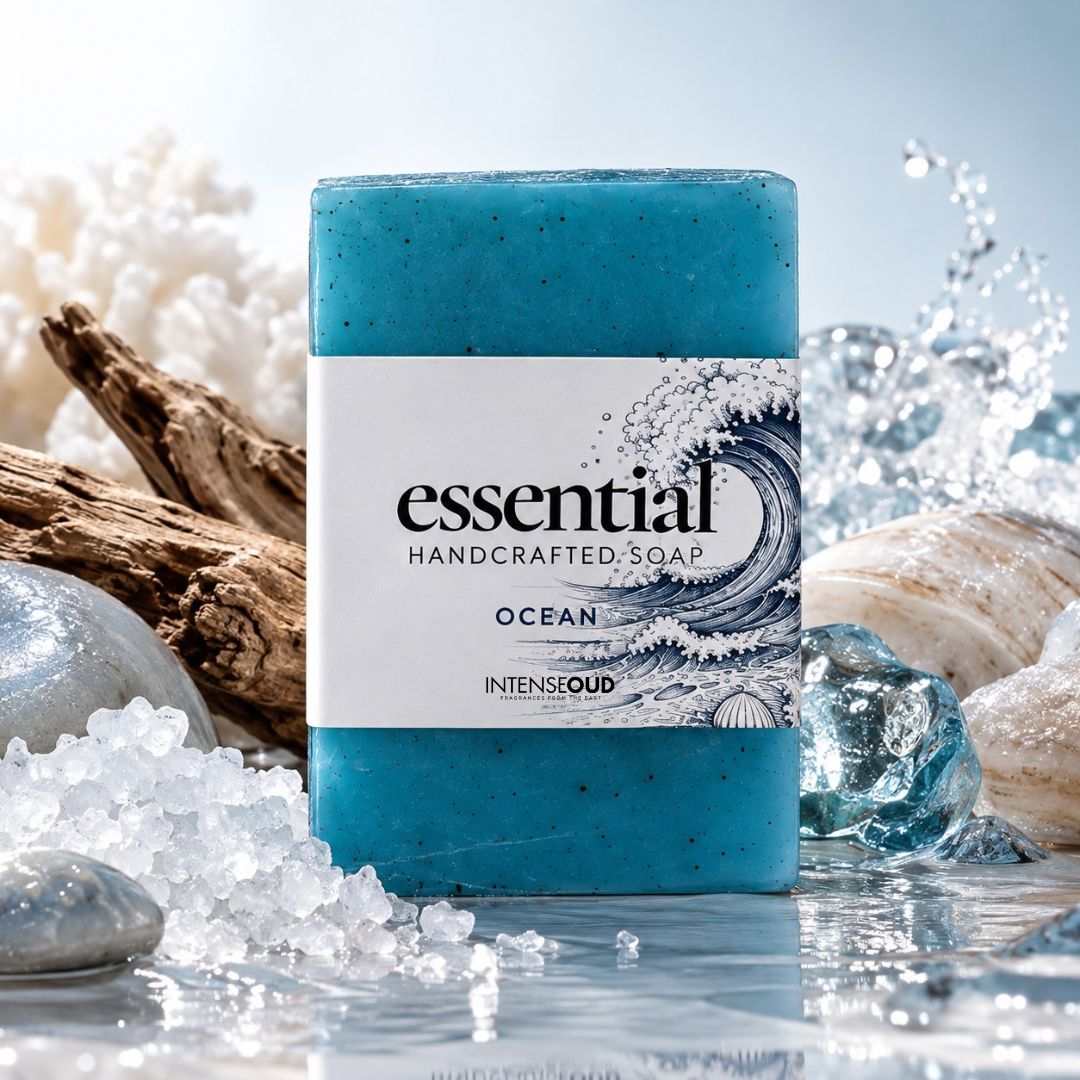 Ocean Handmade Soap by Intense Oud, 150g, featuring a natural soap bar with ocean-inspired design and soothing fragrance.
