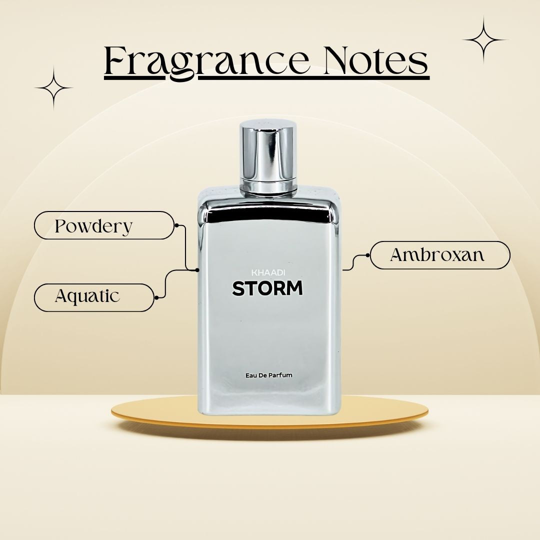 Storm EDP Spray 100ML (3.4 OZ) by Khaadi | Long Lasting, Modern, Fresh, Aquatic Perfumes.