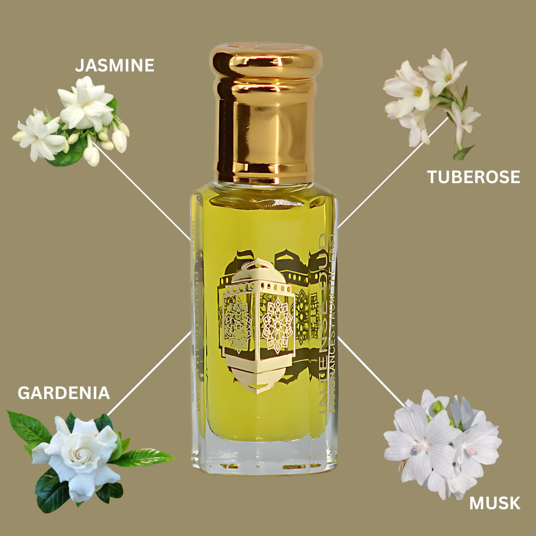 Al Yasmin Perfume Oil 12ML (0.40 OZ) With Black Gift Box By Intense Oud | Sweet Jasmine, Creamy Tuberose & Soft Musk.