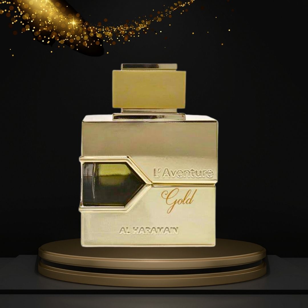 L'Aventure Gold EDP Spray 100ML (3.4OZ) by Al Haramain | Long Lasting, Refreshing, Floral, Luxurious Feminine Scent.