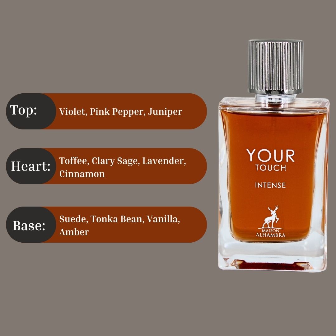 Your Touch Intense Eau De Parfum Spray 100ML (3.4 OZ) By Maison Alhambra | A Luxurious, Sweet-Spicy Fragrance With A Warm Finish.