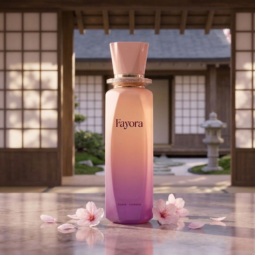 Fayora Eau de Parfum Spray by Paris Corner, 100ml bottle with elegant design and floral fragrance, shown in the image.