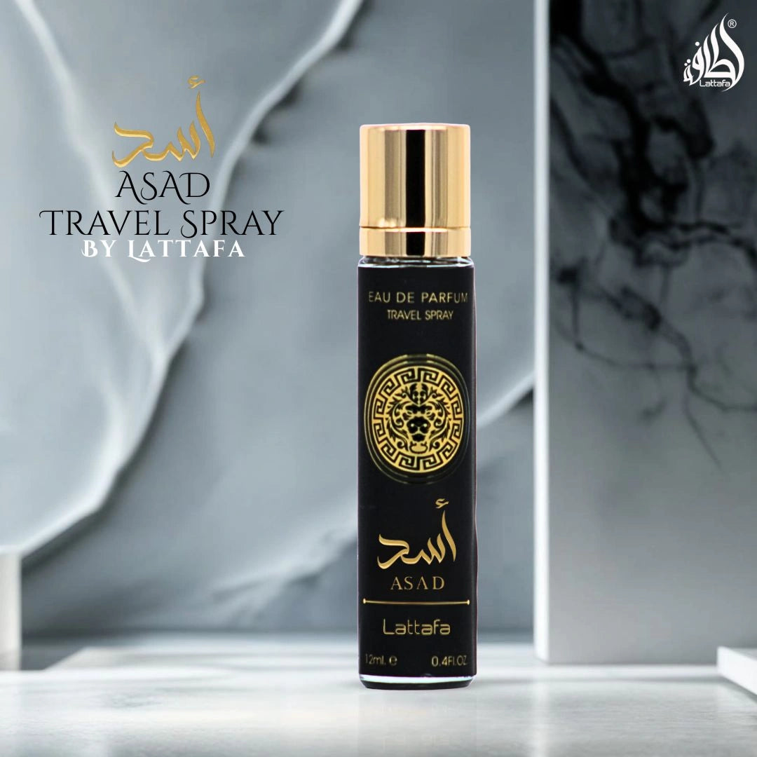 Asad Eau de Parfum Travel Spray 12ml (0.4 oz) by Lattafa | Power in Your Pocket