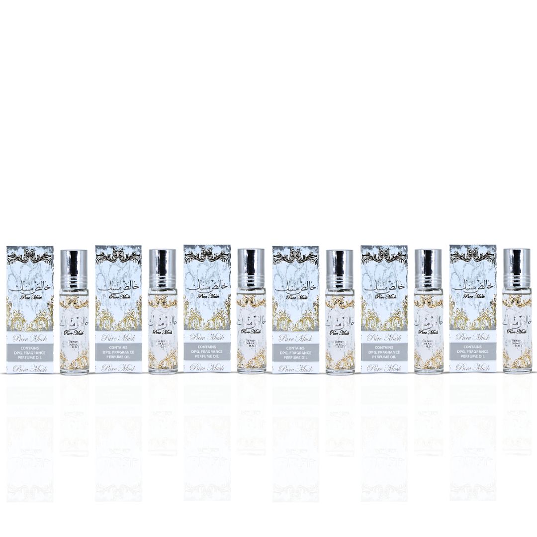 Pure Musk Roll On Perfume Oil CPO 10ML (0.34 OZ) By Ard Al Zaafaran | A Whisper Of Pure White Musk, Perfect For Subtle Elegance. (Pack Of 6)