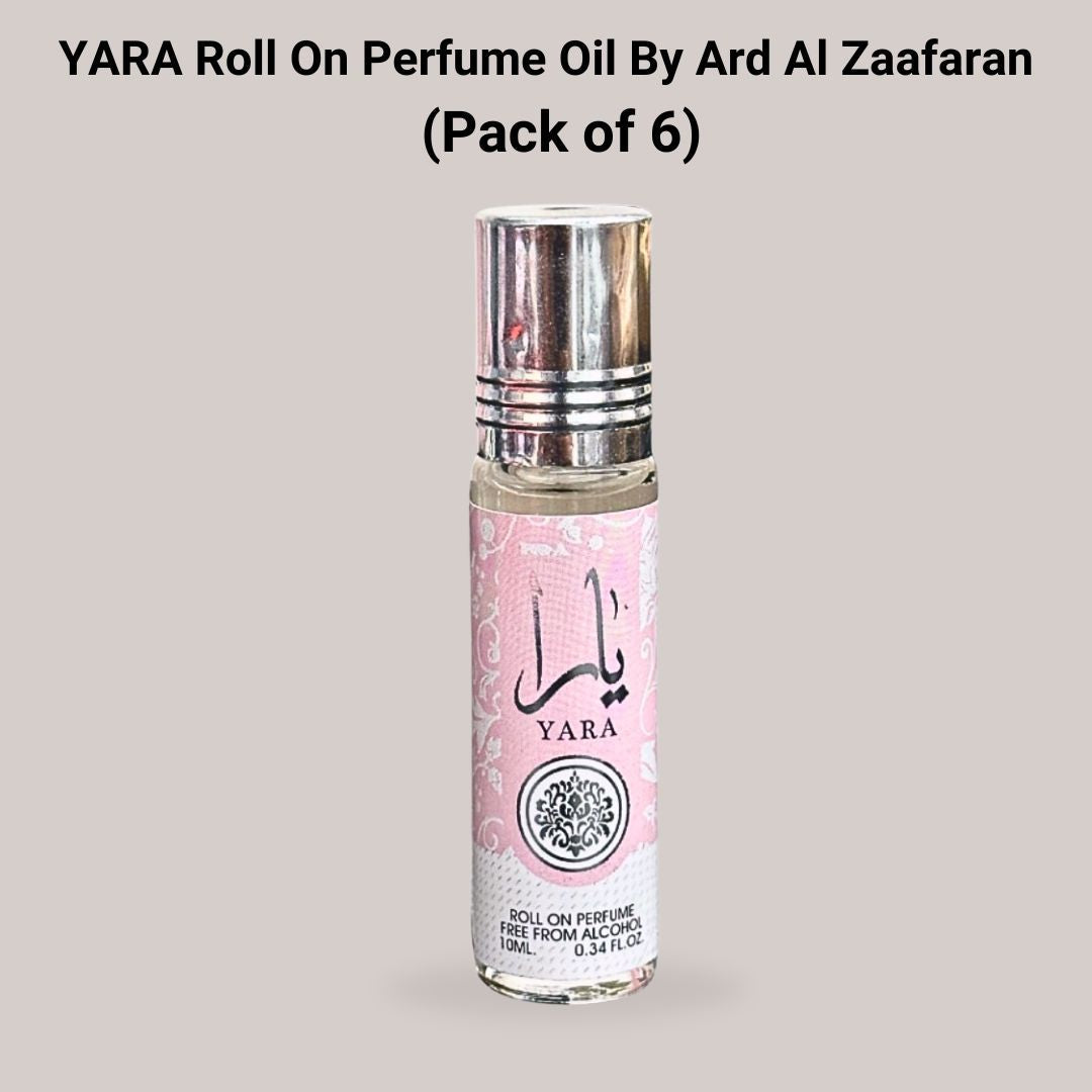 YARA Roll On Perfume Oil CPO  10ML (0.34 OZ) By Ard Al Zaafaran | Captivating Aroma for the Modern Women. (PACK OF 6)