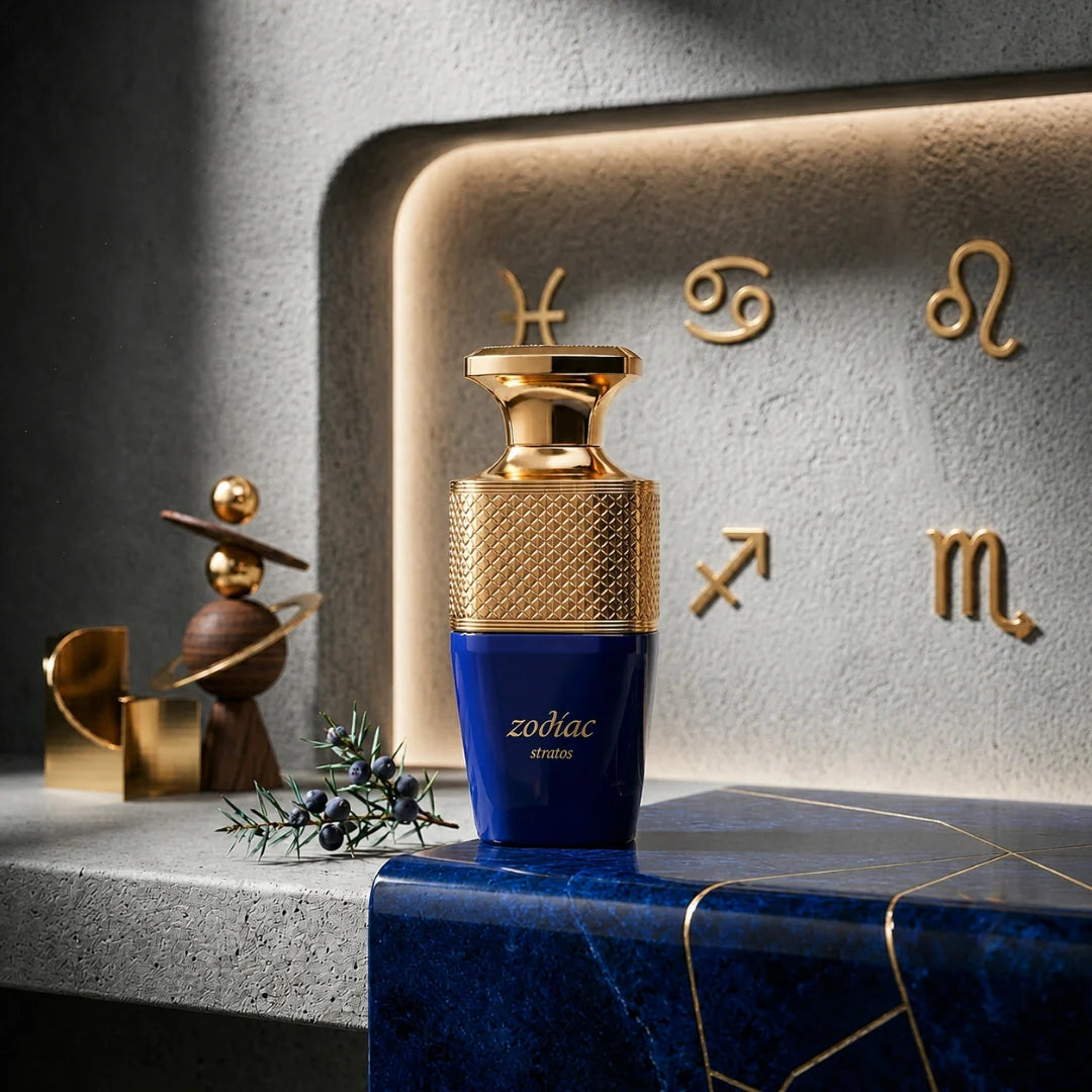 Zodiac Stratos Eau de Parfum spray by Paris Corner, 100ml, featuring a sleek bottle with modern design elements.