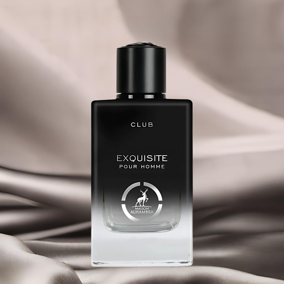 Exquisite Club Pour Homme Eau De Parfum Spray 100ML (3.4 OZ) by Maison Alhambra | A Fresh, Spicy Start with Floral Elegance & a Warm, Smooth Finish.