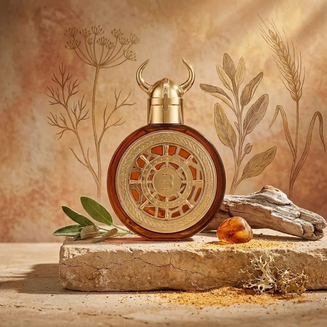 Bharara Viking Rio Eau De Parfum spray bottle, 100ml, with dark sleek packaging and gold accents.
