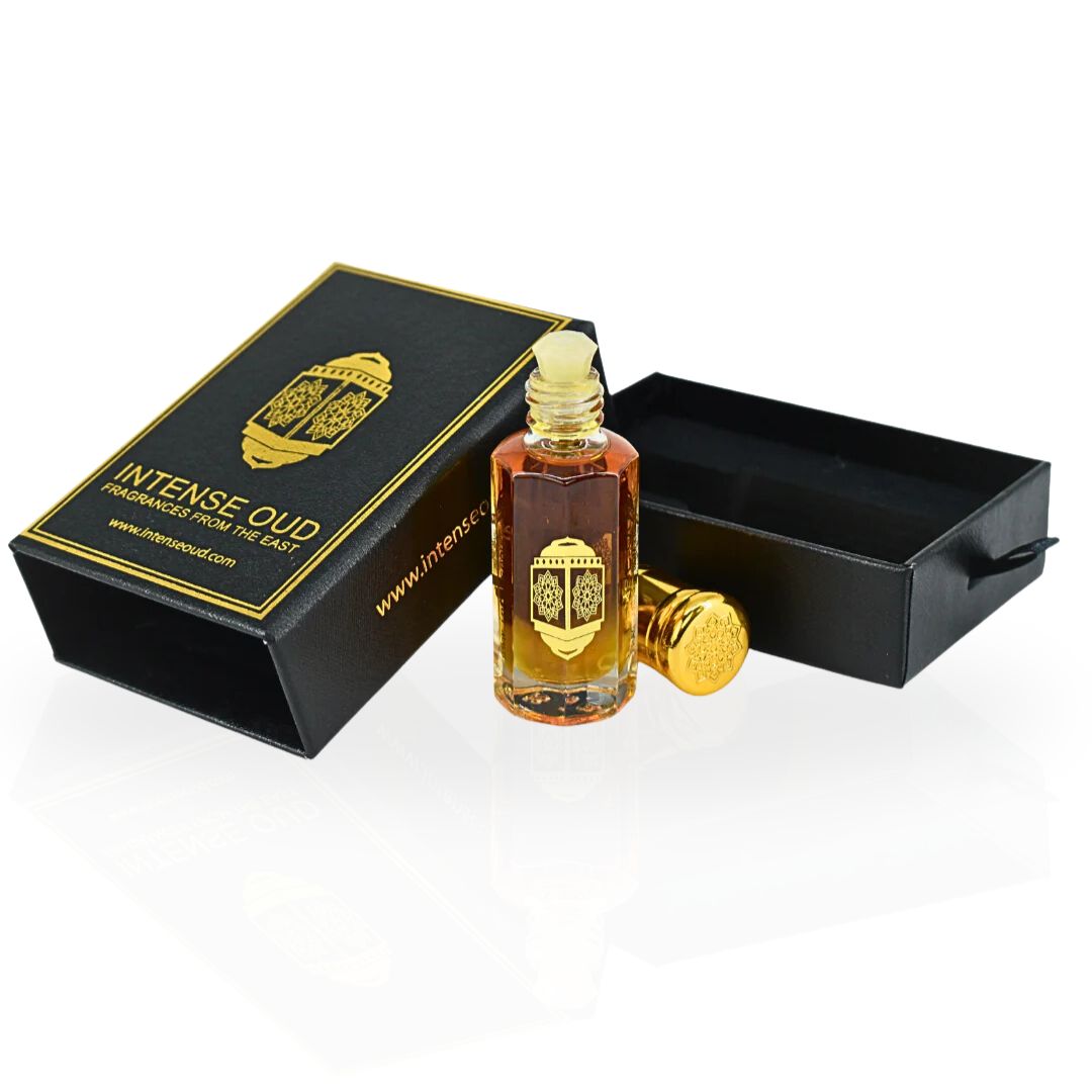 Dark Oud Ispahan Perfume Oil 12ML (0.40 OZ) With Black Gift Box By Intense Oud | A Bold Fusion Of Rose, Saffron & Oud For A Smoky, Opulent Scent.