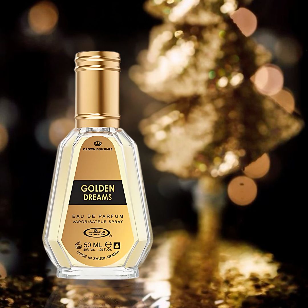 Golden Dreams Eau De Parfum Spray 50ML (1.7 OZ) By Al Rehab | A Bold Fusion of Spice, Sweetness & Warmth.