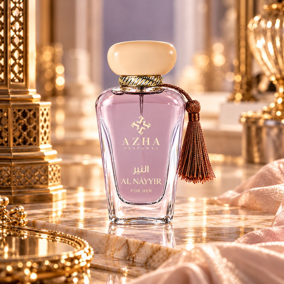 Al Nayyir Eau de Parfum Spray by AZHA, 100ml bottle, elegant design, showcasing the fragrance bottle on a neutral background.