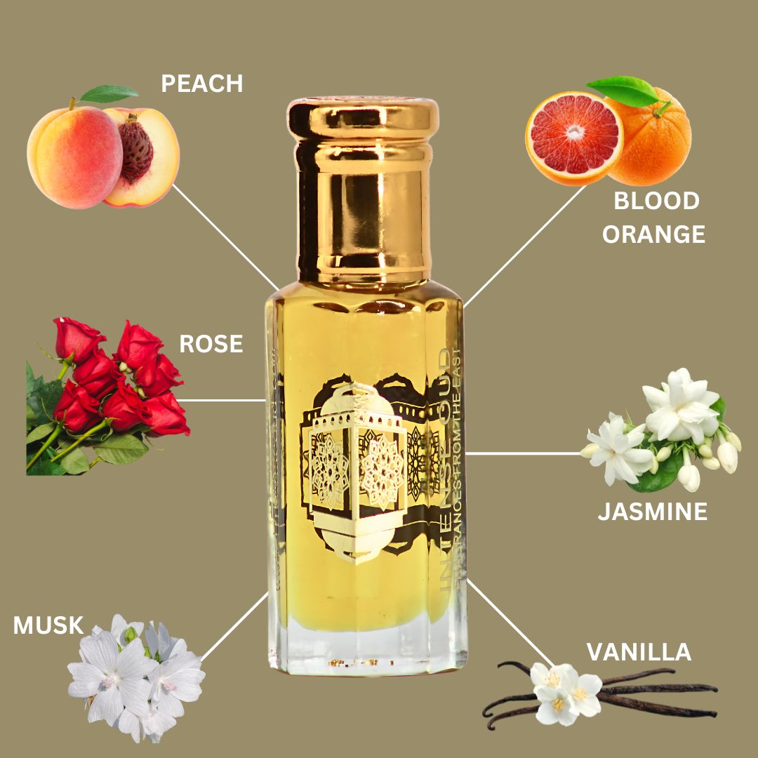 Peach Passion Musk Perfume Oil 12ML (0.40 OZ) By Intense Oud | Sweet Peach, Elegant Florals & Warm Vanilla Musk.