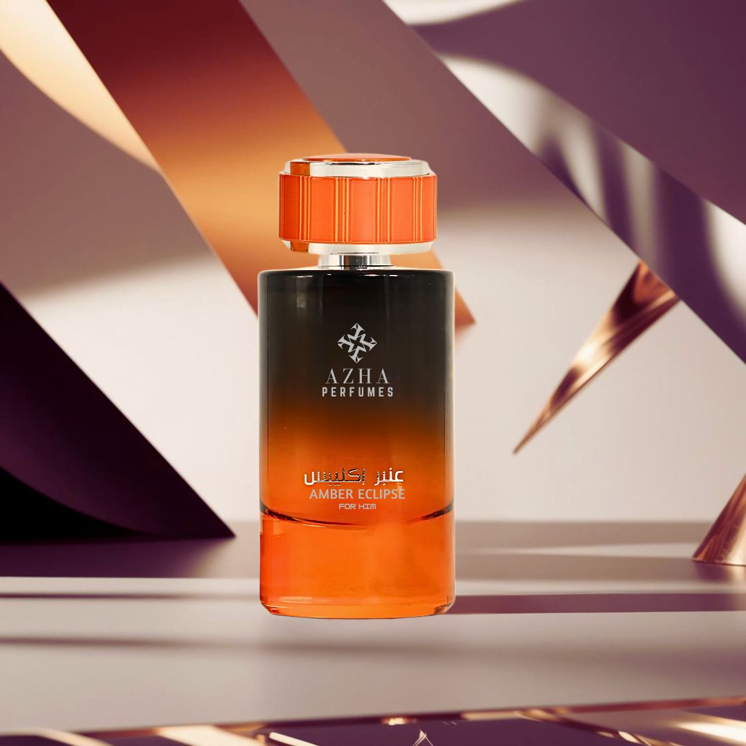 Amber Eclipse For Him Eau De Parfum Spray 100ML (3.4 OZ) by Azha | A Radiant Clash of Citrus and Spice, Unfolding into Floral Oud & Smoky Depth.