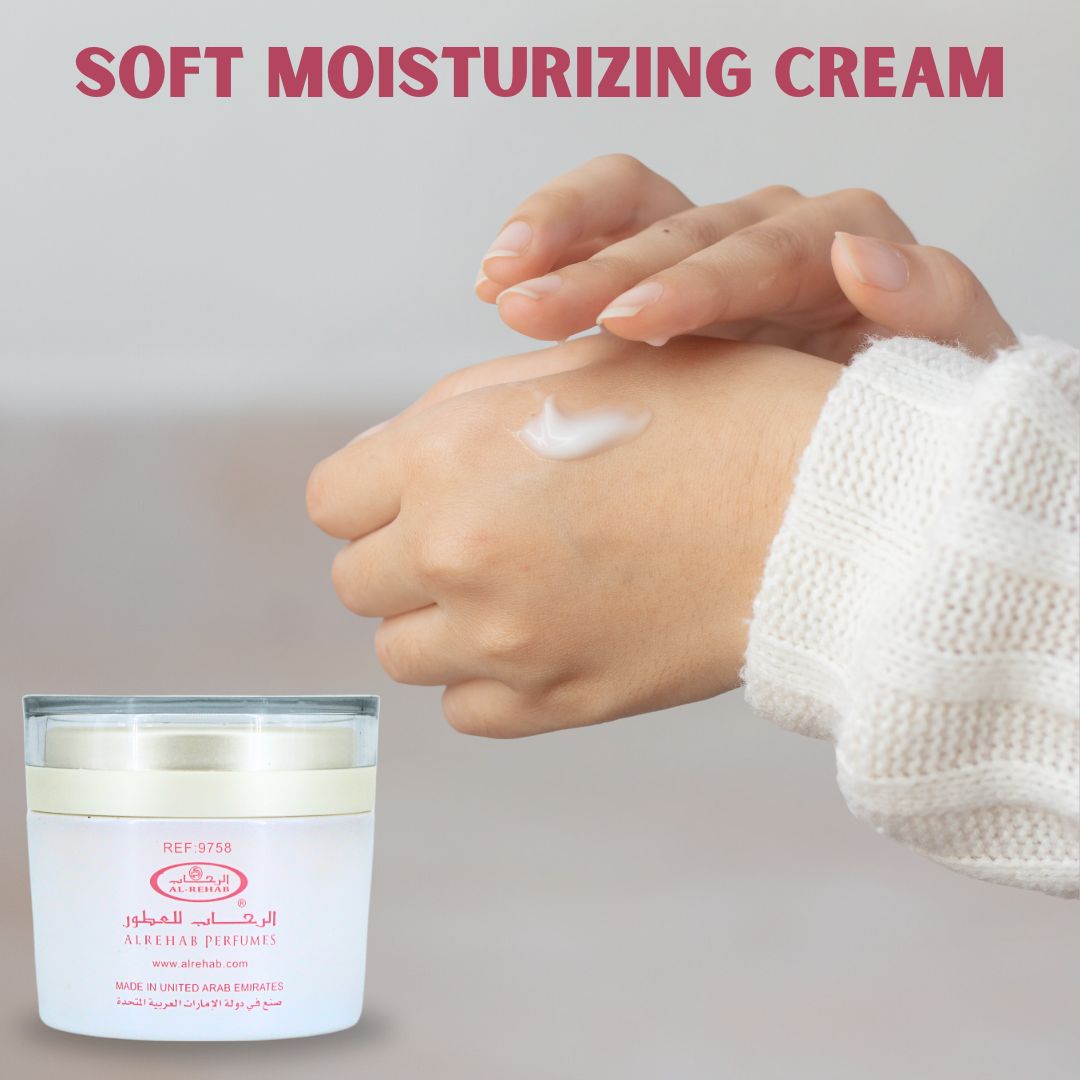 Soft Moisturizing Body Cream 70GMS By Al Rehab | Intensely Moisturizing, Softening, Restores Dry Skin, Fruity - Floral Fragrance.