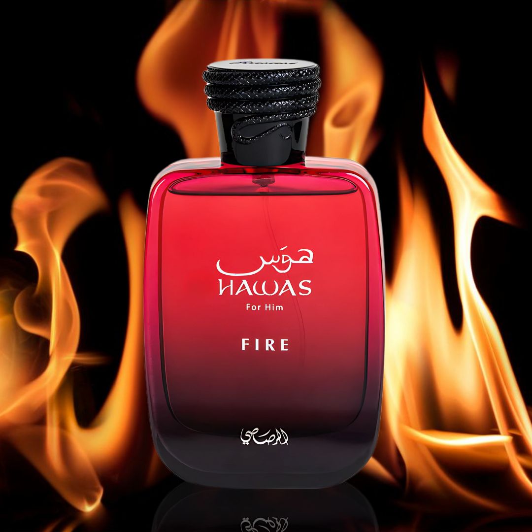 Hawas Fire For Him Eau De Parfum Spray 100ML (3.4 OZ) By Rasasi | Ignite Your Inner Passion With A Bold And Fiery Essence—Experience A Long Lasting & Luxurious Masculine Scent.