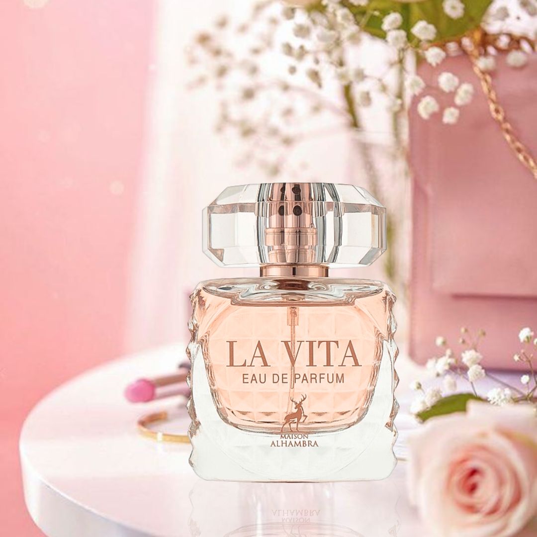 La Vita EDP Spray 100ML (3.4 OZ) by Maison Alhambra | Long Lasting, Fruity, Floral, Leathery, Luxurious Fragrance.