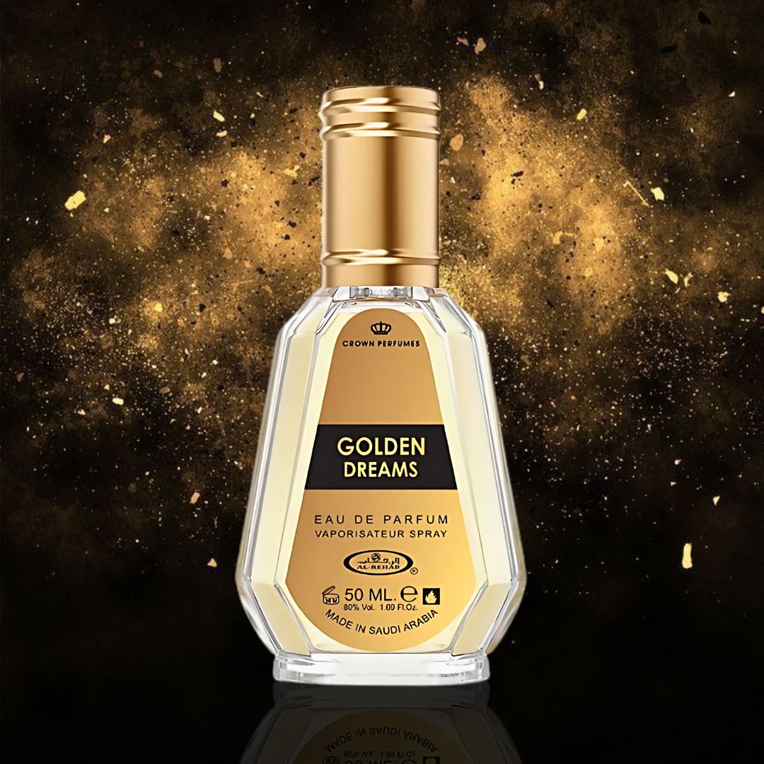 Golden Dreams Eau De Parfum Spray 50ML (1.7 OZ) By Al Rehab | A Bold Fusion of Spice, Sweetness & Warmth.