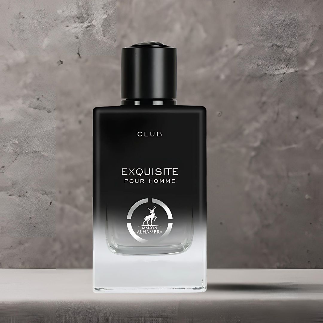 Exquisite Club Pour Homme Eau De Parfum Spray 100ML (3.4 OZ) by Maison Alhambra | A Fresh, Spicy Start with Floral Elegance & a Warm, Smooth Finish.