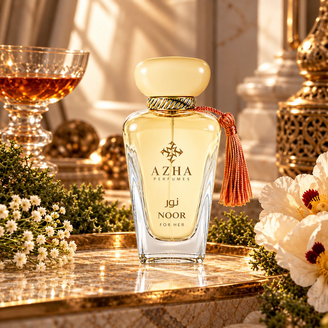 Azha Noor Eau de Parfum Spray 100ml bottle with elegant packaging and a sleek, modern design.