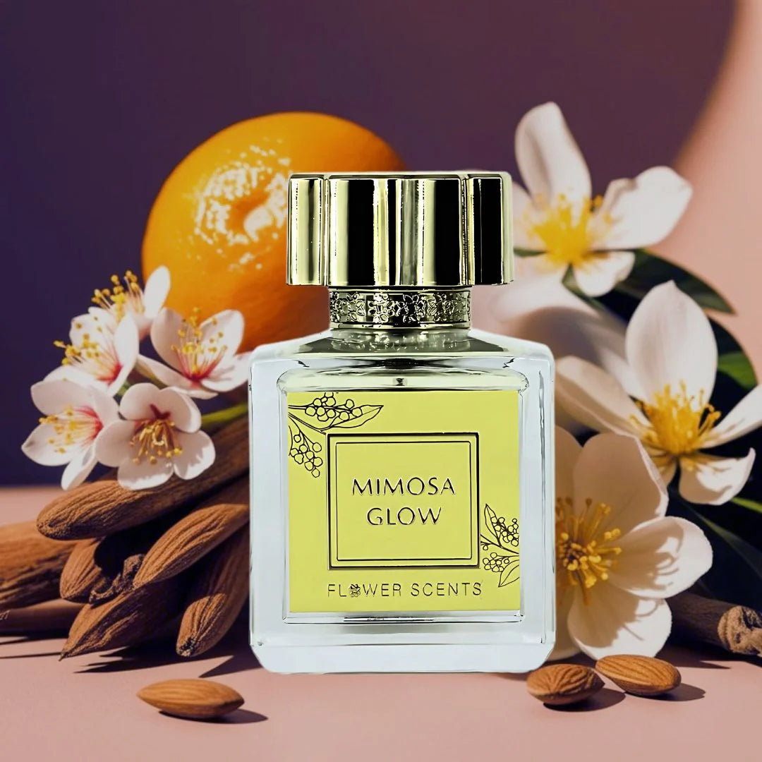 Mimosa Glow Eau de Parfum Spray 65ml (2.2 oz) by Flower Scents | Whipped Almond, Tropical Florals & Sun-Warmed Wood