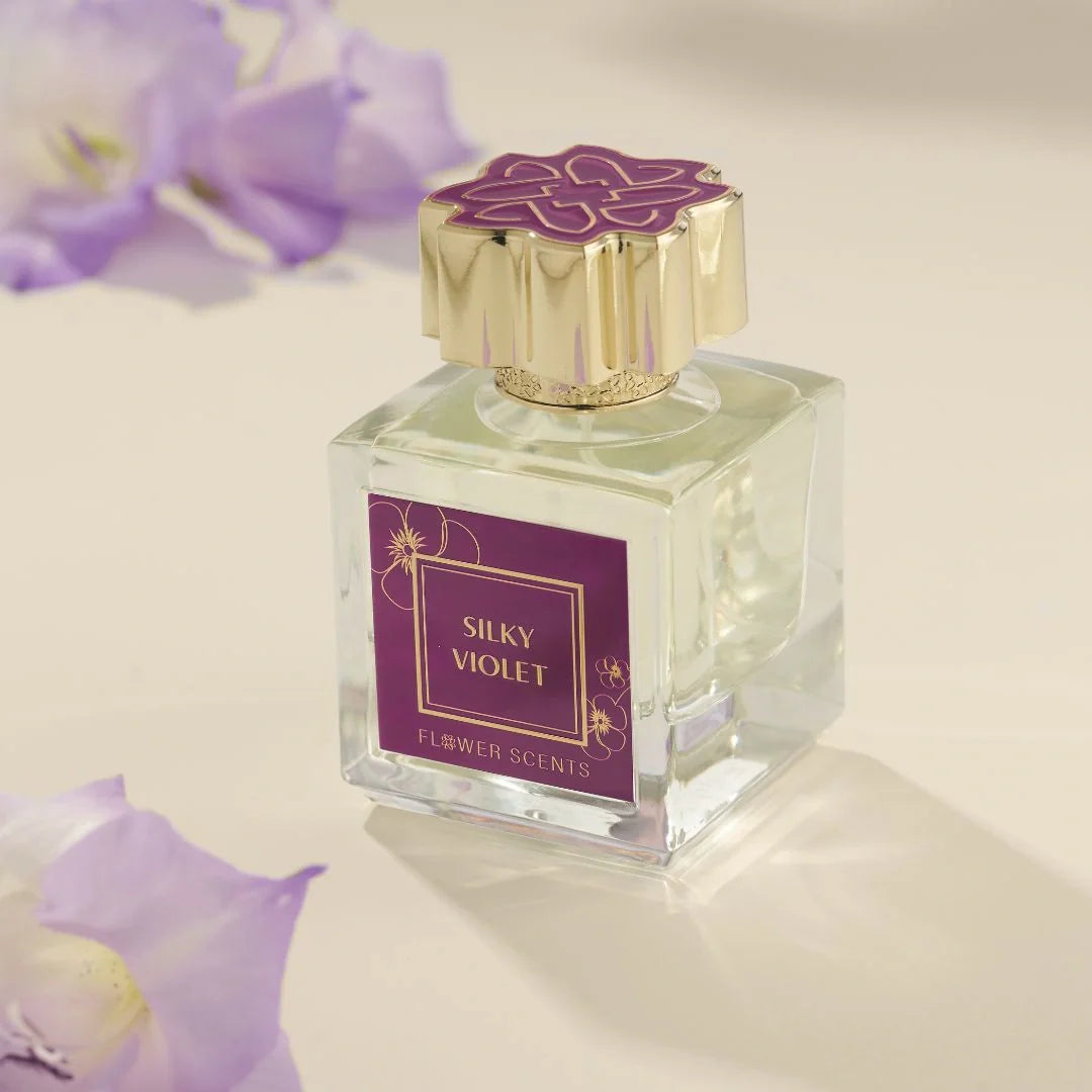 Silky Violet Eau de Parfum Spray 65ml (2.2 oz) by Flower Scents | Bright Bergamot, Soft Powdery Violet and a Sophisticated Woody Dry-Down