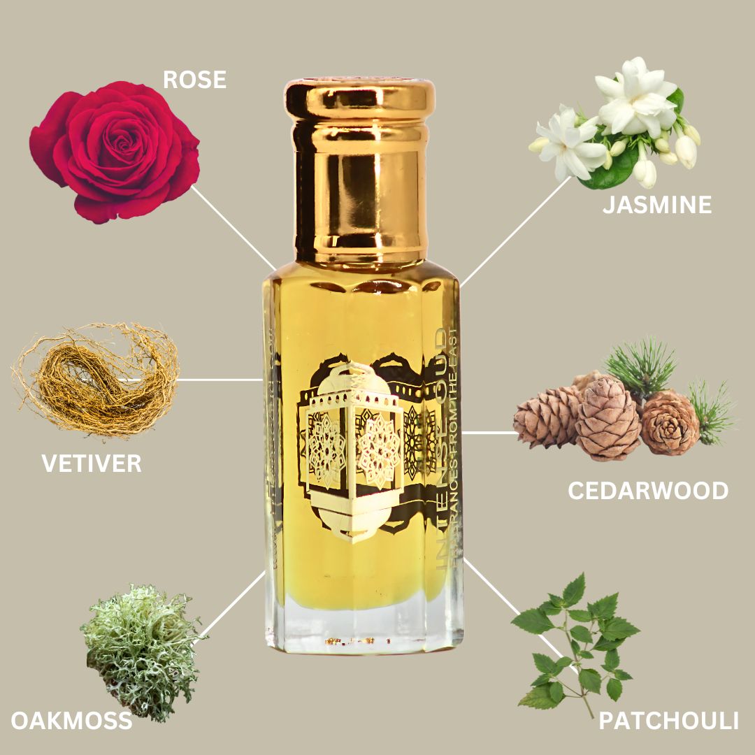 Rashid Al Layl Perfume Oil 12ML (0.40 OZ) With Black Gift Box By Intense Oud | A Romantic Blend Of Rose & Jasmine, Deepened By Vetiver & Patchouli.
