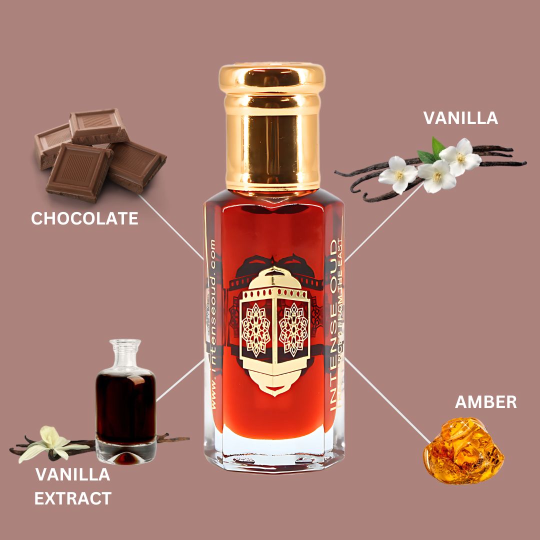 Vanilla Dream Perfume Oil 12ML (0.40 OZ) With Black Gift Box By Intense Oud | Experience The Indulgent Scent Of Chocolate & Vanilla, With A Warm Amber Finish.