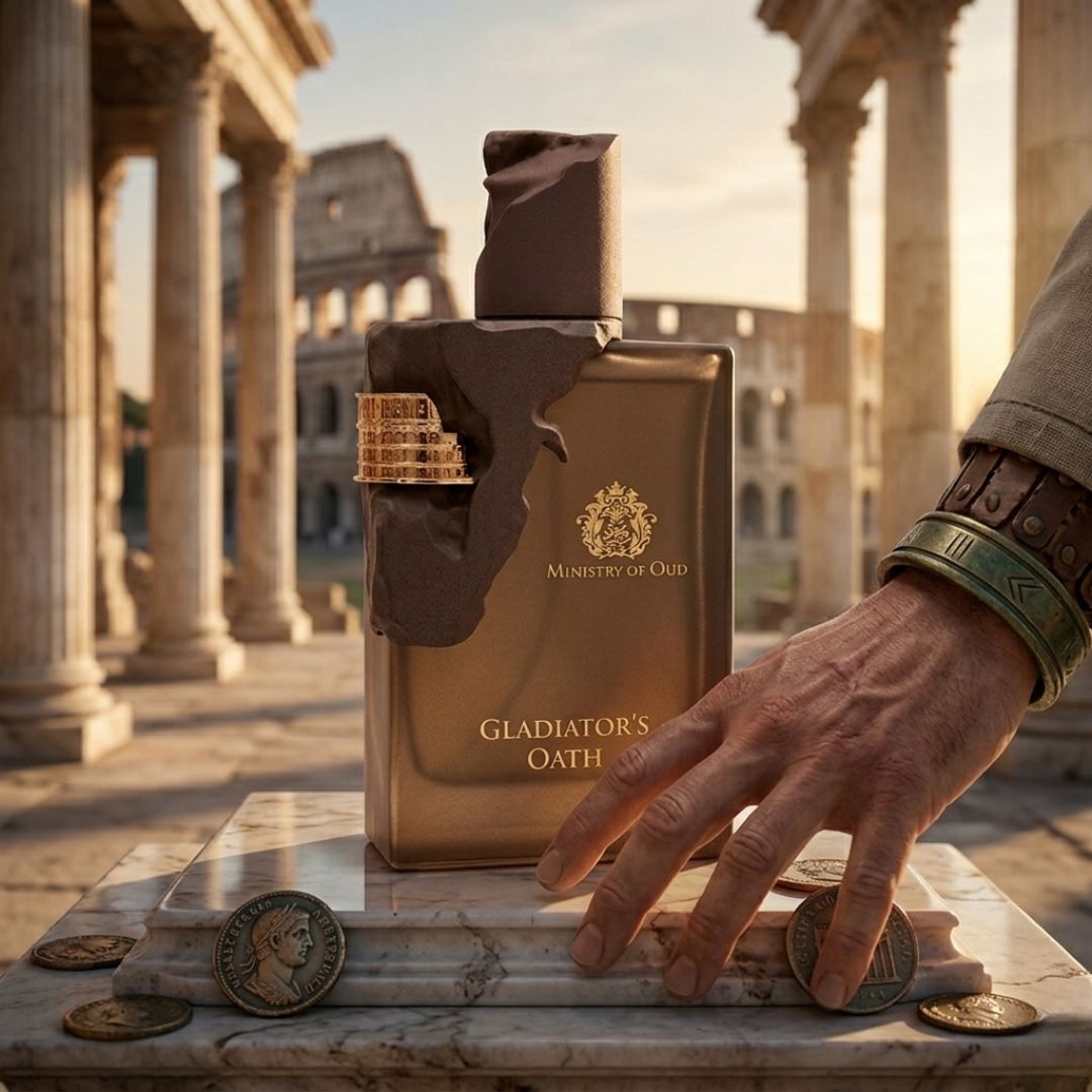 Paris Corner Ministry of Oud Gladiators Oath Eau de Parfum spray bottle, 100ml, with elegant packaging and dark fragrance notes.