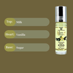 Spanish Vanilla Perfume Oil CPO 6ML (0.2 OZ) By Al Rehab | A Luxurious Soft, Sweet Vanilla Fragrance.