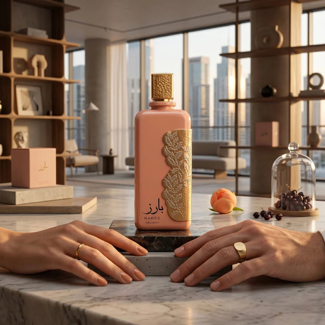 Barez Velvety Eau de Parfum spray by Ard Al Zaafaran in 100ml bottle, featuring a sleek design and luxurious fragrance.