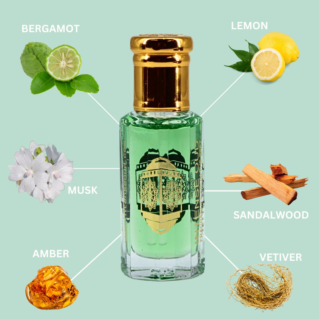 Fajr Perfume Oil 12ML (0.40 OZ) With Black Gift Box By Intense Oud | A Fresh Citrus Opening With Warm Musk, Sandalwood & Amber Base.
