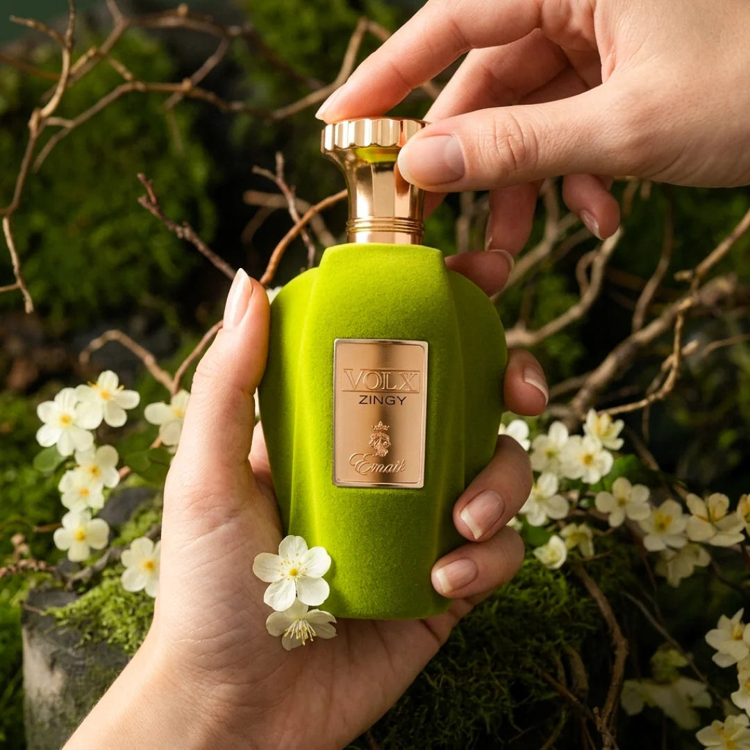 Voux Zingy Eau de Parfum spray by Paris Corner, 100ml, featuring a sleek bottle with a modern design and vibrant fragrance notes.
