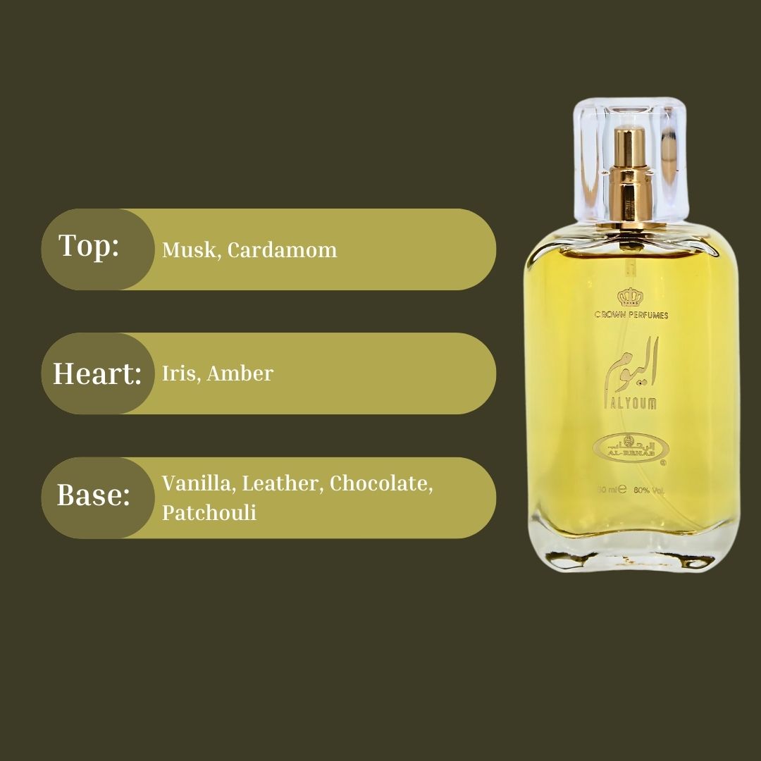 Al Youm EDP Spray 50ML (1.65 OZ) By Al Rehab | A Spicy, Rich, And Indulgent Fragrance With Layered Sweetness.